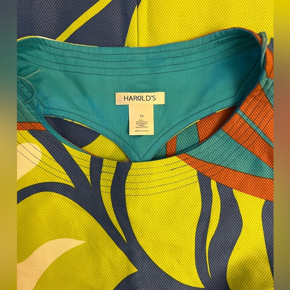 Harold’s Mod 60s Style Block Color Floral Cut Out… - image 8